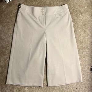 Ann Taylor Loft wide leg capris in khaki; in great condition, size 4 petite